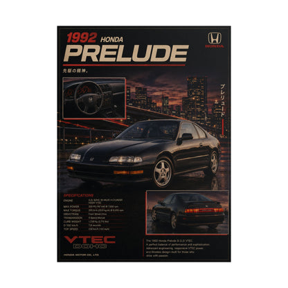 1992 Honda Prelude Poster — Vintage JDM Car Wall Art