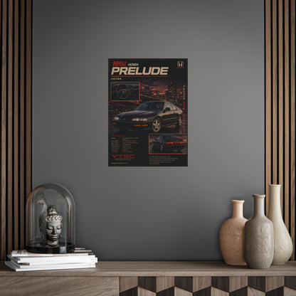 1992 Honda Prelude Poster — Vintage JDM Car Wall Art