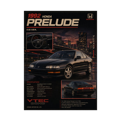 1992 Honda Prelude Poster — Vintage JDM Car Wall Art