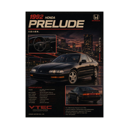 1992 Honda Prelude Poster — Vintage JDM Car Wall Art