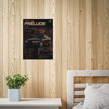 1992 Honda Prelude Poster — Vintage JDM Car Wall Art
